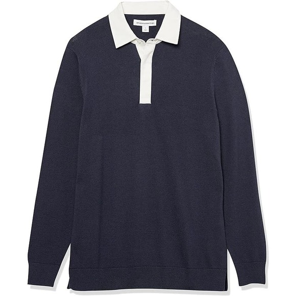 Amazon Essentials Men's Rugby Sweater, Dark Navy, X-Small - Picture 1 of 5